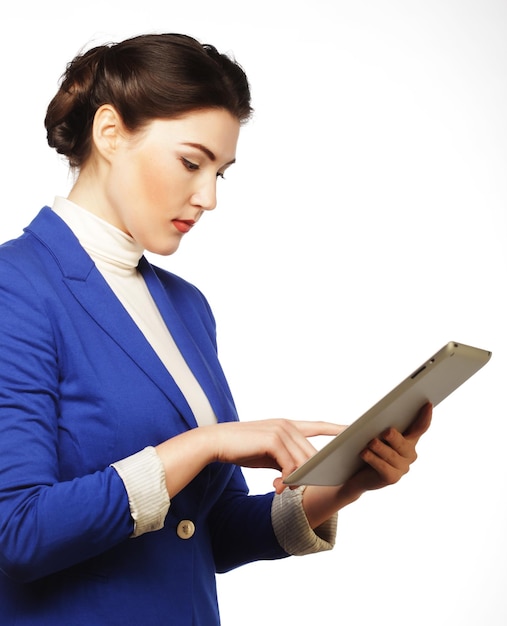 Business woman holding a tablet computer