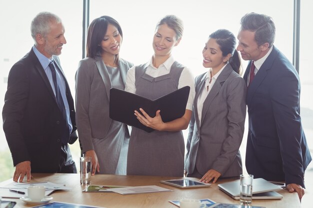 business woman looking at organizer