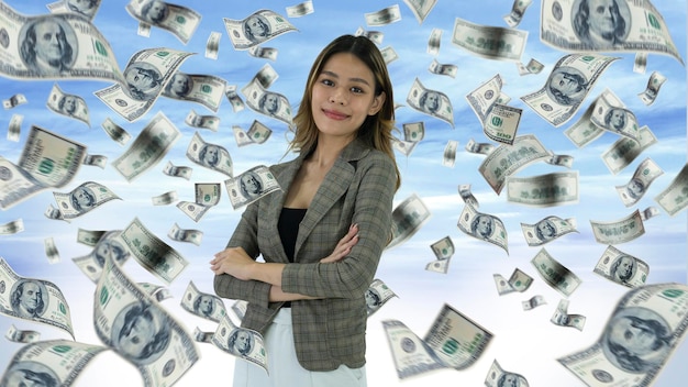 business woman and money