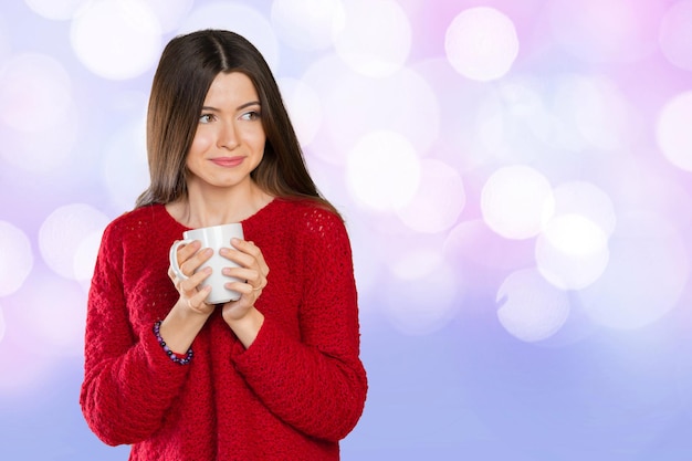 Business woman portrait with cup