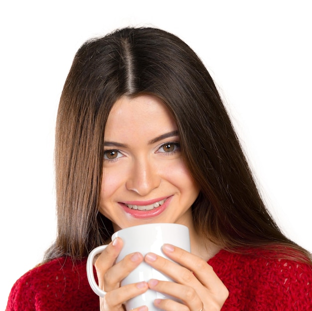 Business woman portrait with cup