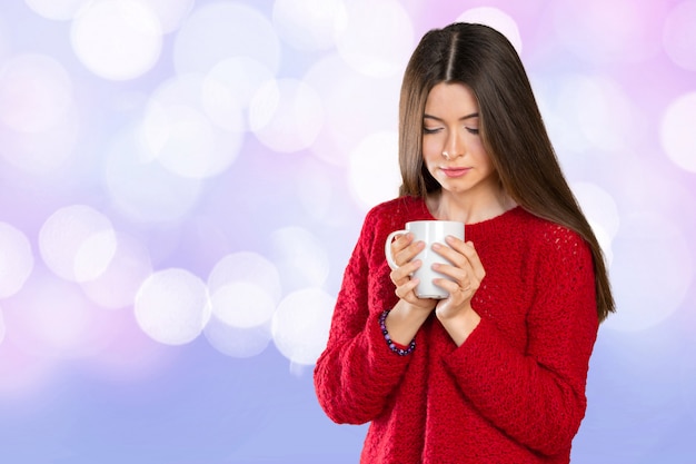 Business woman portrait with cup