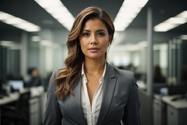 Business woman standing proudly in the office