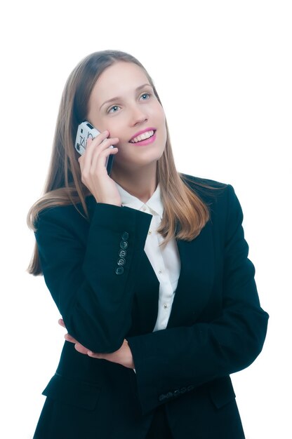 Business woman talking on phone