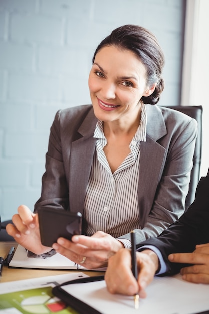 business woman using mobile phone