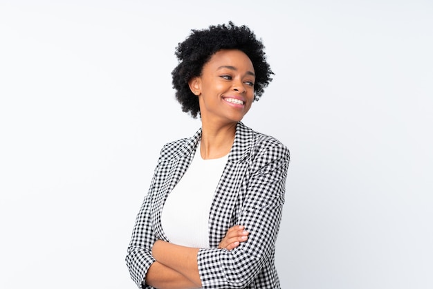 business woman over white background