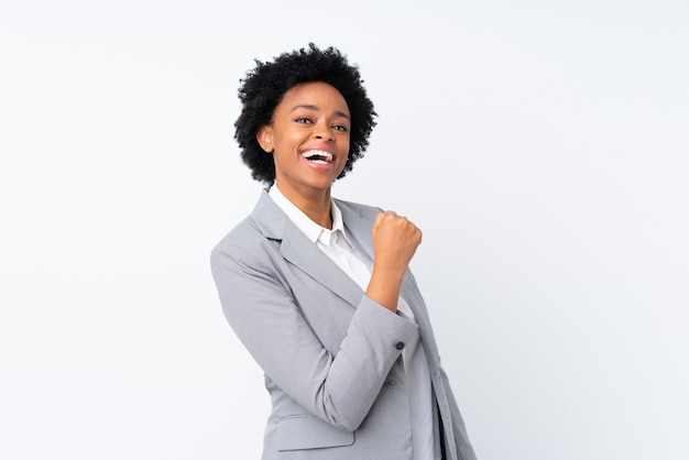 business woman over white background