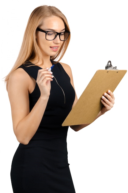 Business Woman with Clipboard