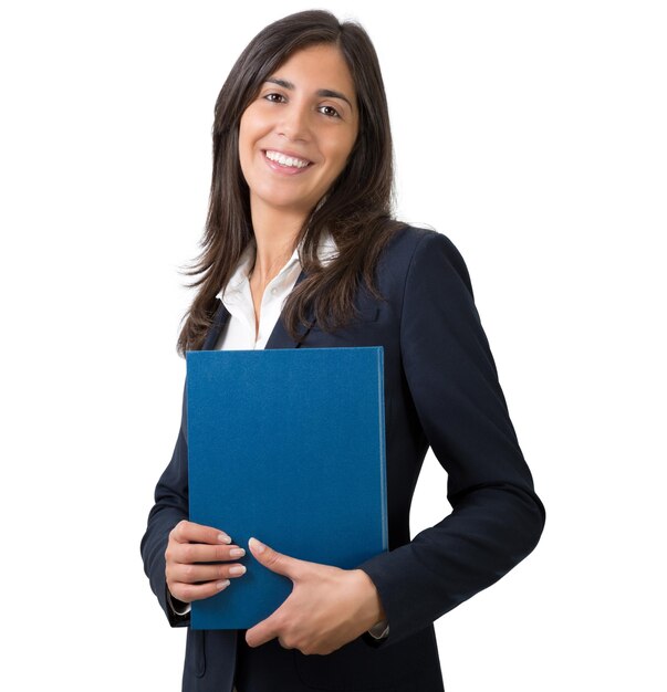 Photo business woman with folder