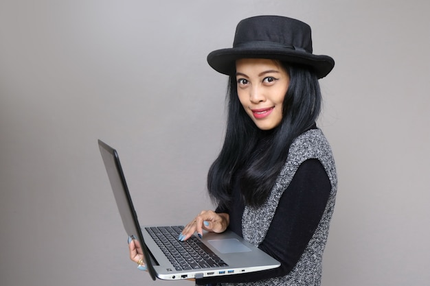 Business woman with laptop