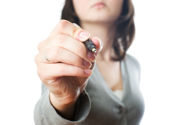 Business woman with pen