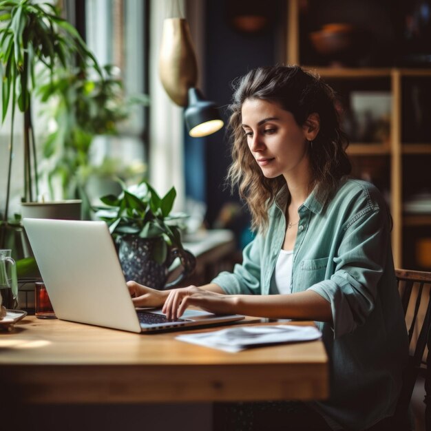 Business woman working from home