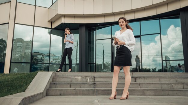 Business women outside