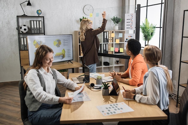 business women partners sitting at desk business conference concept