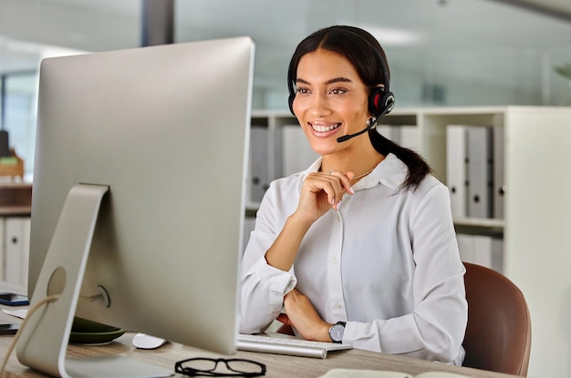 the business world is full of rewards shot of a young businesswoman working in a call center