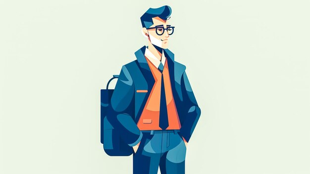 Business young man in a suit and glasses generative AI