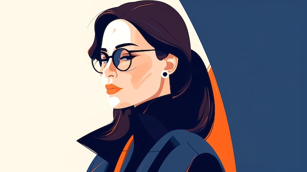 Business young woman with glasses generative AI