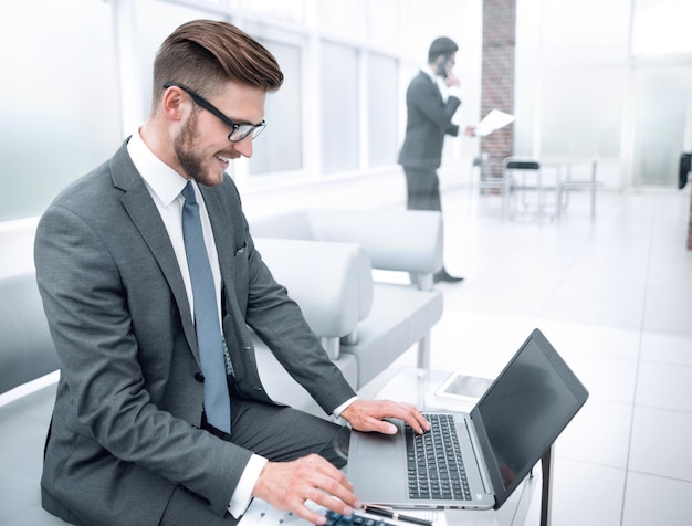 Businessman analyzing the results of the financial transaction