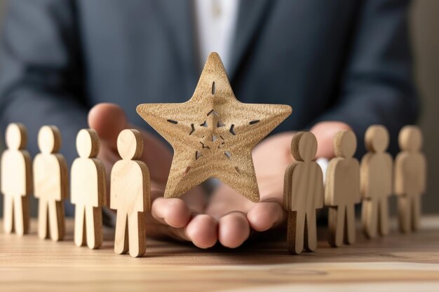 Businessman awards star for optimal team size and productivity