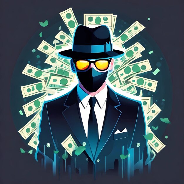 Businessman on the background of money