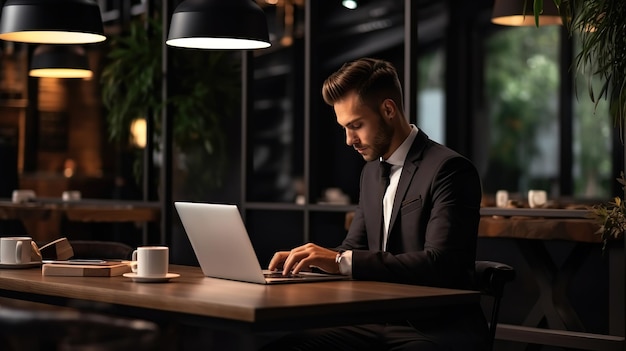 Businessman in a black suit