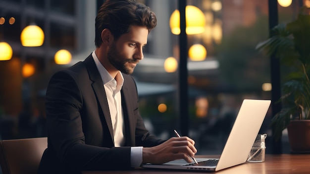 Businessman in a black suit