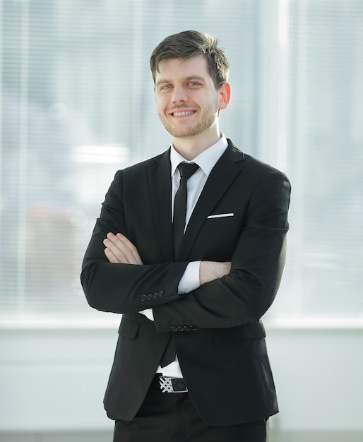 businessman on blurred background office