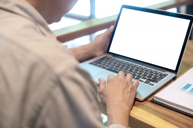 Businessman in casual style working with graph 