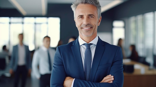 Businessman Ceo standing in office arms crossed pose