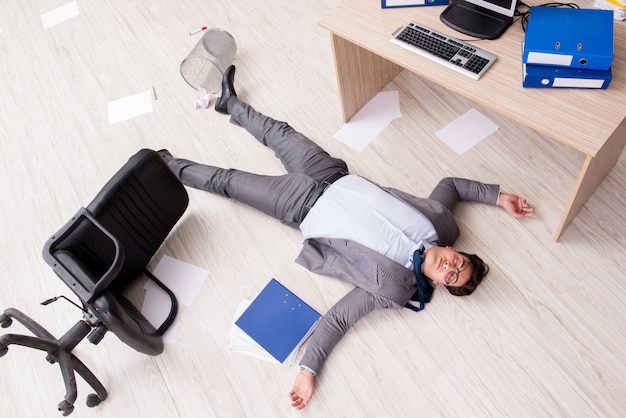 Businessman dead on the office floor