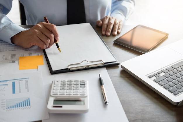 businessman doing finances 