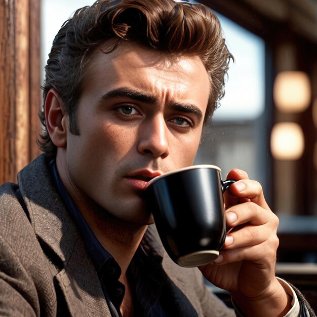 businessman drinking coffee