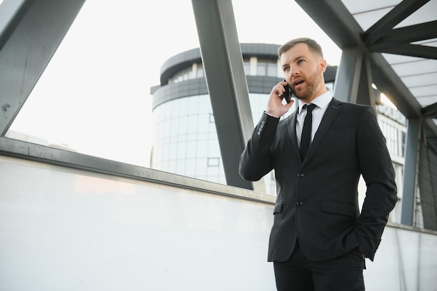 Businessman in an elegant city