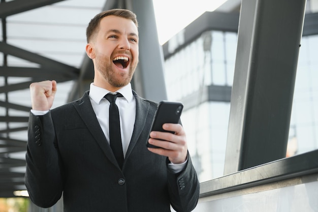 Businessman in an elegant city