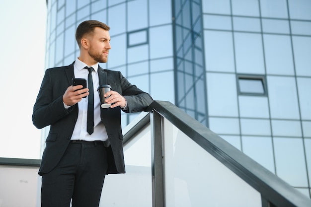 Businessman in an elegant city