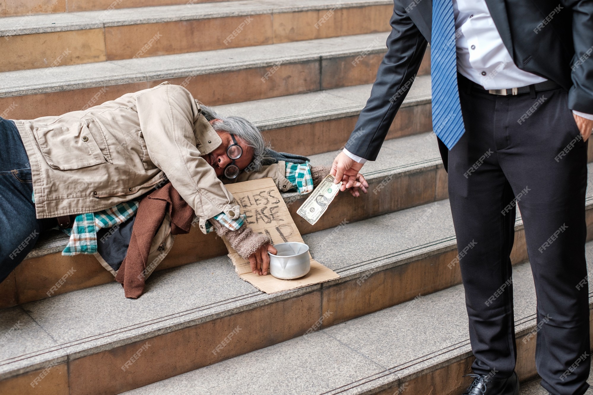 Premium Photo Businessman Giving Donation Dollar Cash With Sleeping what-does-the-bible-say-about-giving-money-to-family-eternal-bible