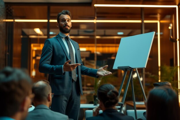 Businessman giving a presentation in a conference room