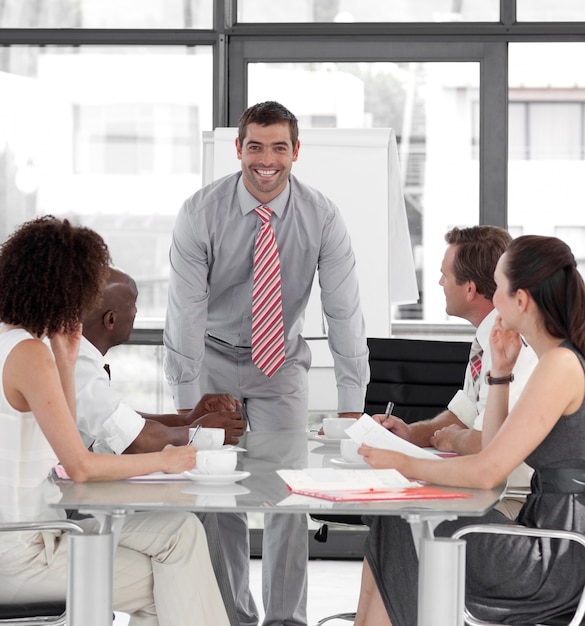 Businessman giving a presentation