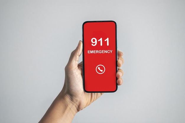 businessman got 911 emergency callemergency accident hot line 911 concept