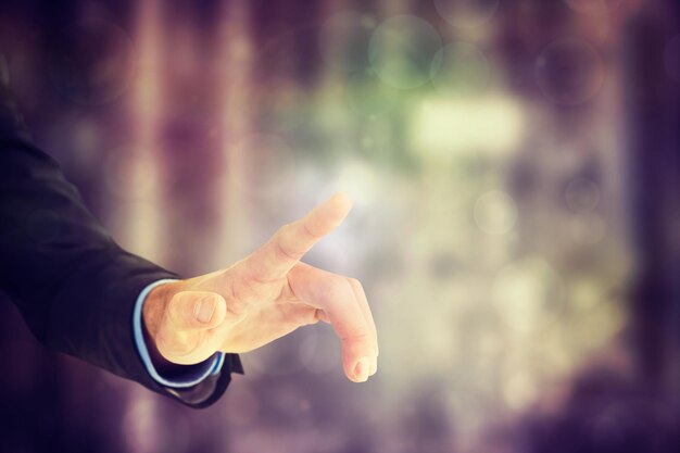 Businessman hand pointing something