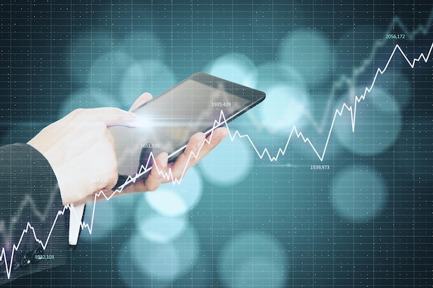 businessman hand using tablet