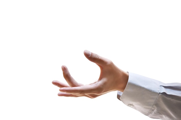 Photo businessman hand on white background