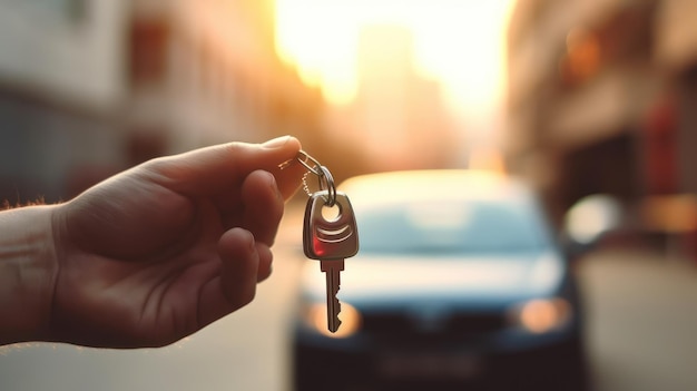 Businessman handover the car keys