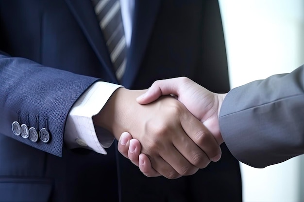 Businessman handshake for business merger