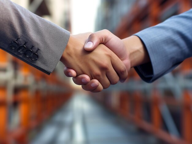 Businessman handshake for successful businessbusiness partners and investment deal teamworkbusiness conceptgenerative ai