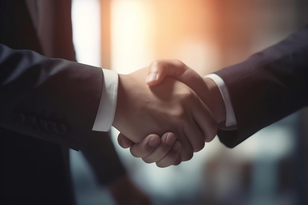 Businessman handshake for teamwork of business merger successful negotiate