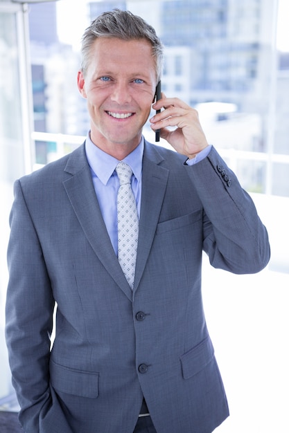 Businessman having phone call