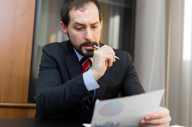 Businessman in his office