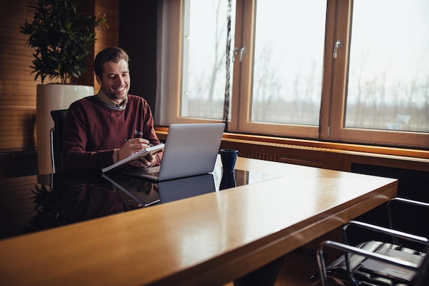 Businessman at his workplace