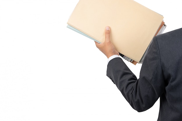 A businessman holding a file